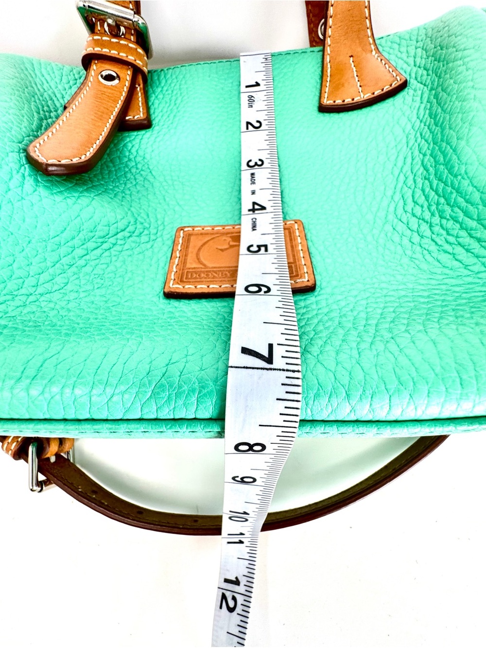 Dooney & Bourke Patterson Pebble Leather Small Kendra Satchel Mint Green - EUC - Picture 13 of 16
